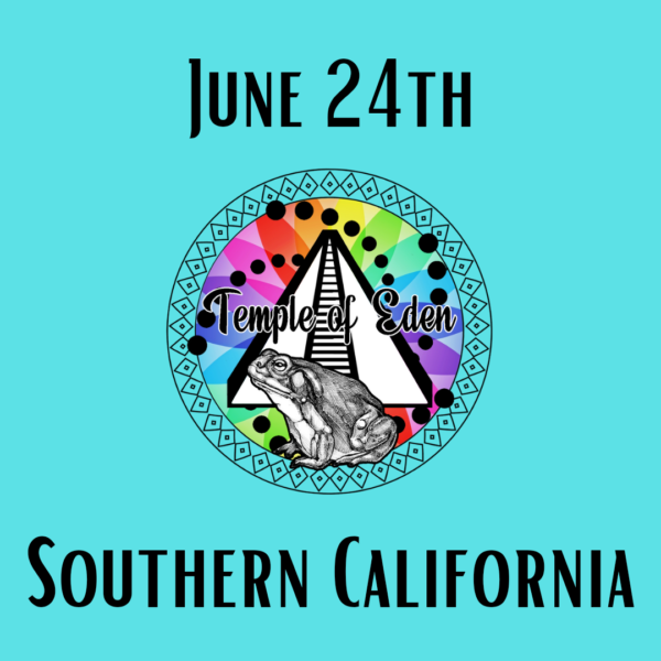 Flyer for Temple of Eden's June 2023, Sacred Bufo Ceremony