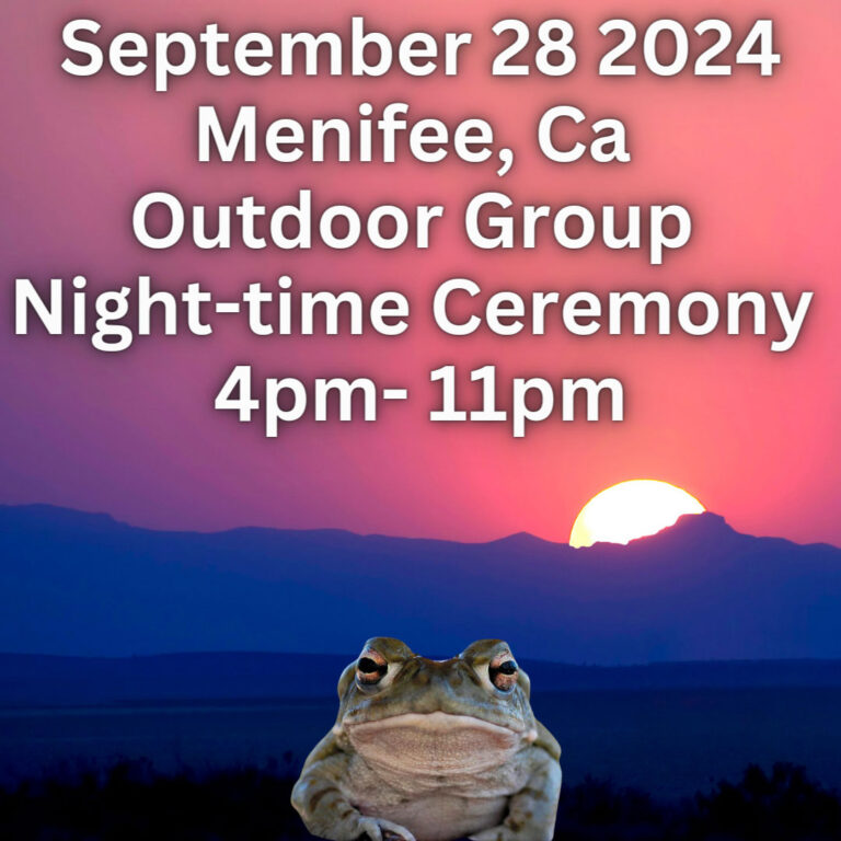 Sacred Bufo Ceremony September 28, 2024 Temple of Eden