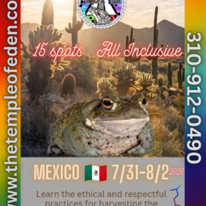 July 31-Aug 2 Mexico, Ethical Harvesting Sacramental All Inclusive Toad Retreat